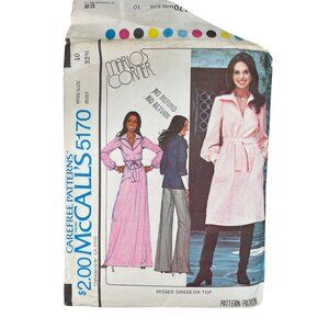 70s McCalls 5170 Misses Dress Or Top Marios Corner Size 10 Bust 32.5 Vintage CUT